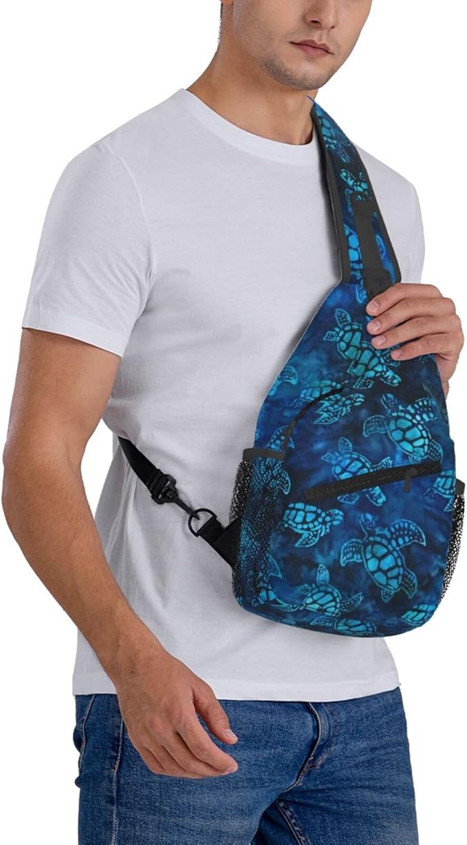 Sea Turtle Sling Bag - Women's & Men's Fashion Backpack, Crossbody, Shoulder & Chest Bag - Travel & Hiking Daypack