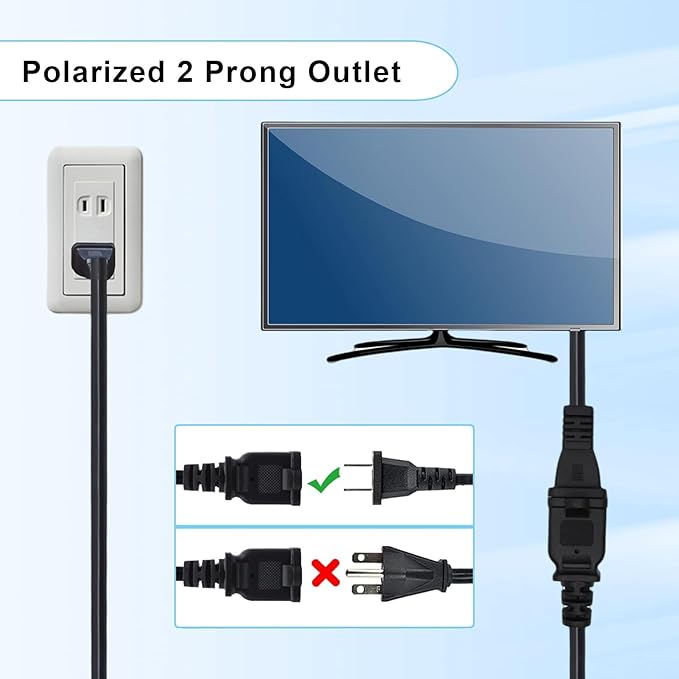 3 FT Extension Cord,2-Prong Small and Thin Extension Cords Male-Female Power Cable for NEMA 1-15P to NEMA 1-15R Cable Polarity,Short Extension Cord Black