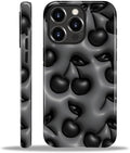 for iPhone 11 Pro Case,HL2 Cute Cool Cherry Black Hybrid 2 Layer Hard Shell Silicone Protective Pattern Design Case