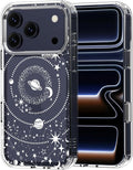 MOSNOVO for iPhone 17 Pro Case | Military Grade 6.6ft Drop Tested | Camera Control | Clear with Galaxy Design