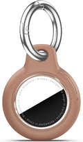 for Apple AirTag 2nd & 1st Gen, Waterproof Case for AirTag Holder Keychain,GPS Tracker Cover for Dog,Car Key,Luggage-D2-Light Brown
