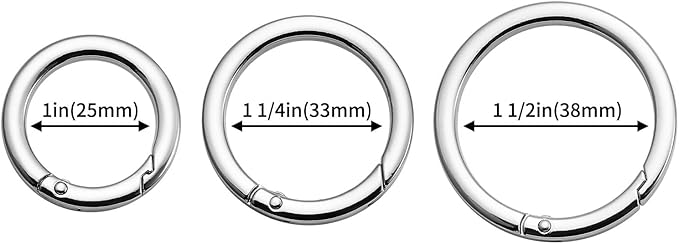 DEVPSISR 4pcs Flat Trigger Spring O Rings,Metal Keychain Ring Round Carabiner Clips for Keyrings Buckle, Bags,Purses,Purses