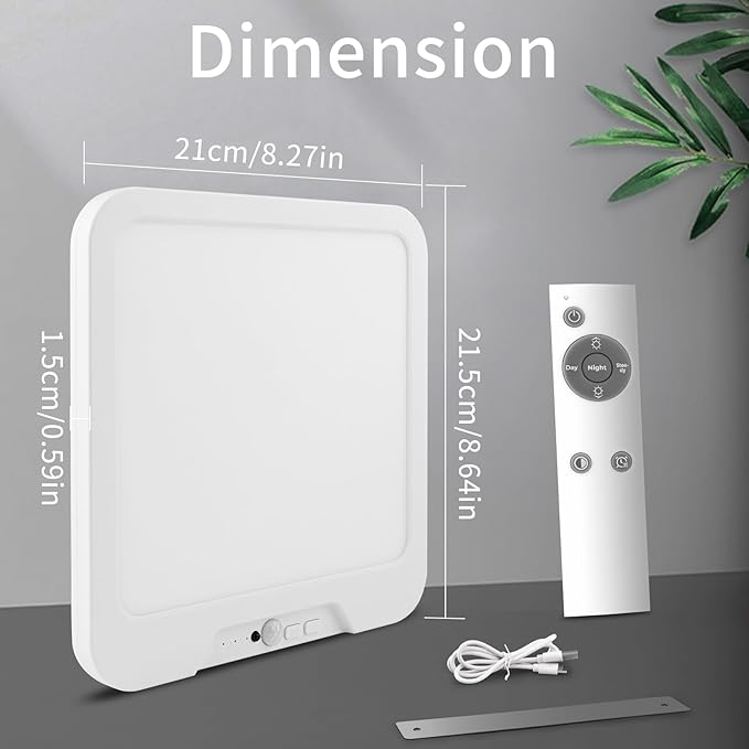 Meliya USB C Rechargeable Motion Sensor Ceiling Light 550LM with Remote, 3000K 4000K 6000K Magnetic Wireless LED Ceiling Light Battery Powered for Shower Stairs Hallway Porch Pantry Garage Patio Shed