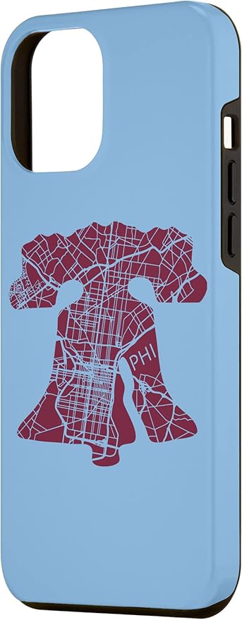 Philadelphia Street Map Liberty Bell Vintage Maroon Philly Case for iPhone 12 Pro Max