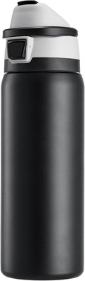 Fijinhom 32 oz Insulated Water Bottle with 2-in-1 Straw and Spout Lid, Stainless Steel Double Wall Vacuum Flask, Sports Water Bottle Keeps Cold 24H, Leak Proof for Gym, Outdoor, Travel (Black)
