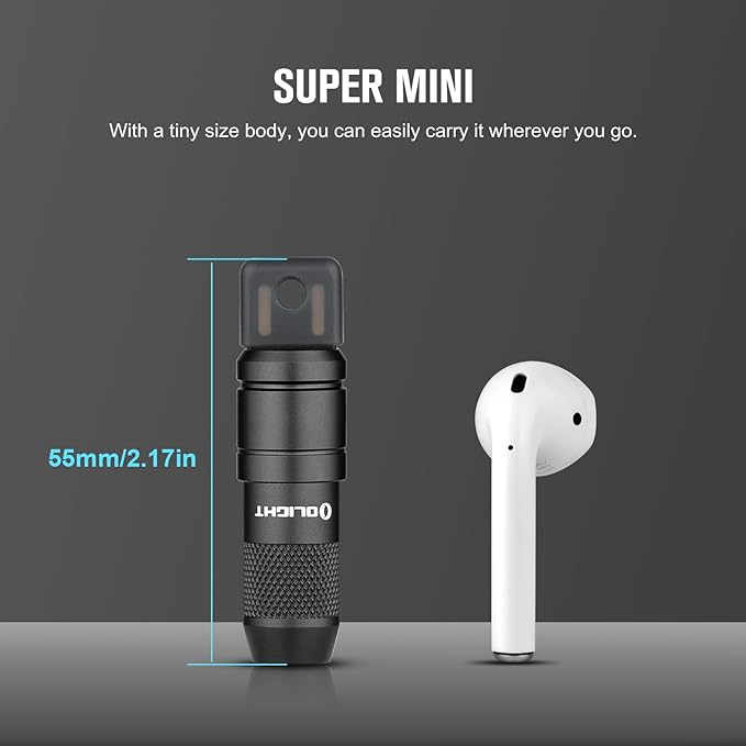 OLIGHT IMINI 2 EDC Rechargeable Keychain Flashlight, 50 Lumens Compact and Portable Mini LED Keyring Lights with Built-in Battery Ideal for Everyday Carry and Emergencies (Black)