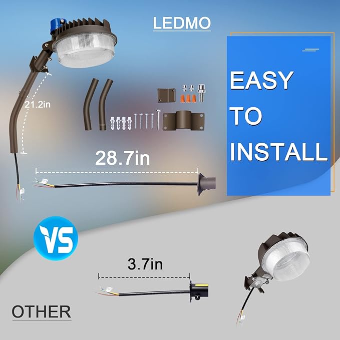 ledmo 120W LED Barn Light Dusk to Dawn Outdoor Lighting 18000lm 5000K LED Security Lights Adjustable Angle IP65 Waterproof Flood Lights Outdoor for Yard Warehouse（3 Pack