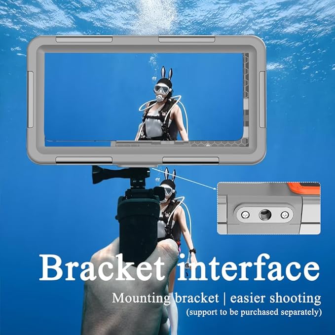 2026 Underwater Snorkeling Diving Phone Case for Phone 17/16/15/14/13/12Pro Max/Galaxy S25/S24/S23.(50ft/15m) Professional Scuba Dive Waterproof Case Underwater Photo Video（Gray）