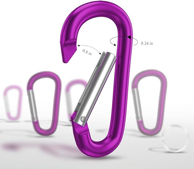 Carabiner Keychain Clip -3" Aluminum Carabiner D Ring, Caribeener Clips, Spring Snap Hook for Keychain Clip