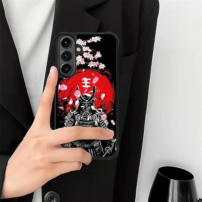 for Samsung Galaxy S26 Plus Case,Graphic Design for Girl Boy Soft Silicone Hard Acrylic Shock Protection Designed for Samsung Galaxy S26 Plus Sakura Japanese Samurai Pattern