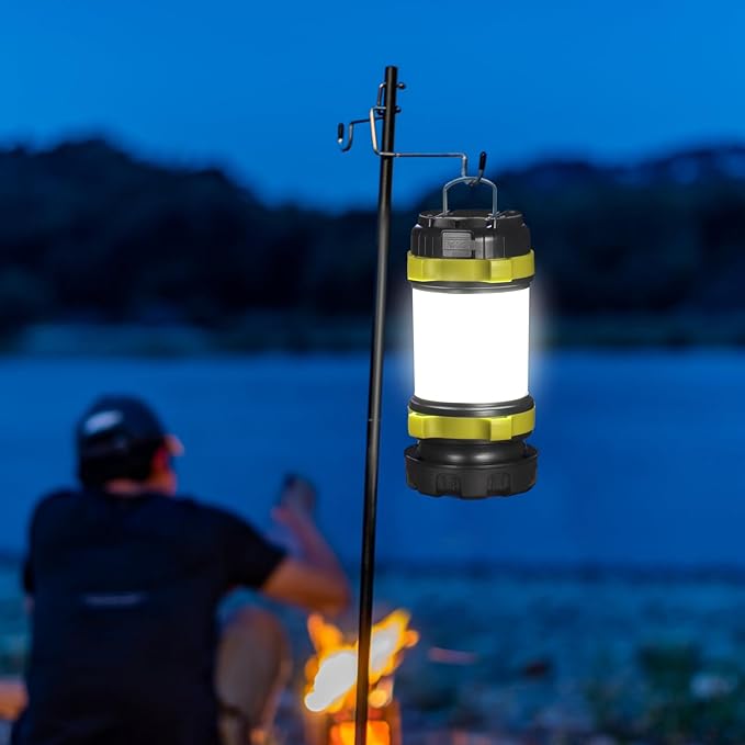 BOBKID 2 Pack Camping Lantern, Outdoor LED Camping Light, Rechargeable Flashlights with 1000LM, 6 Modes, IPX5 Waterproof Portable Emergency Camp Light for Hurricane Survival - Green