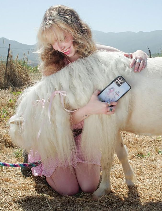 Wildflower Cases - Compatible with iPhone 13 Pro | Protective Black Bumper, 6.5ft Drop Test Certified, Women Owned Small Business | Horse, Blue, Sky, White, Coquette, Cute | Precious Pony