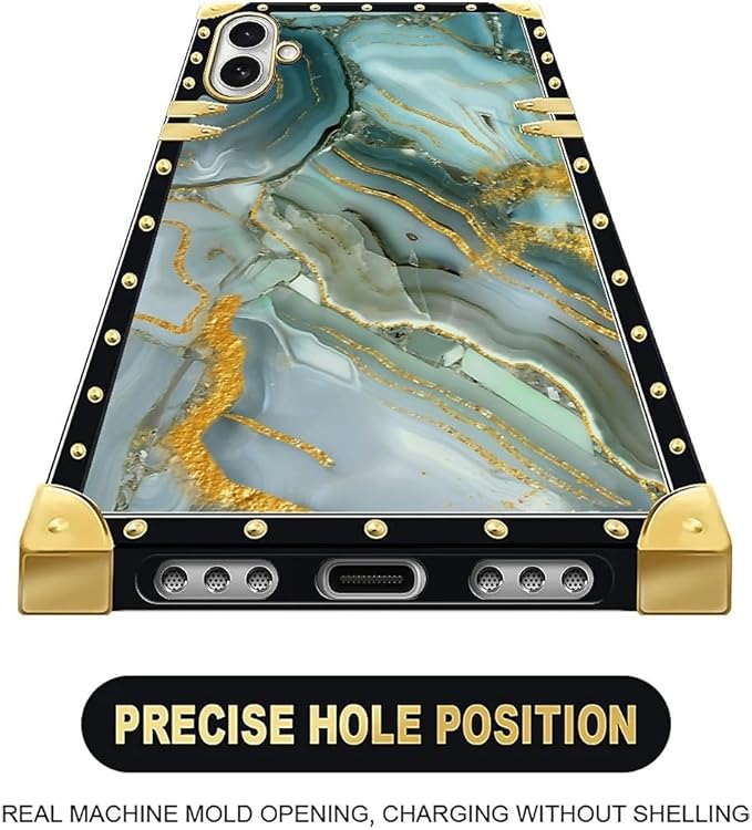 for iPhone 17 Case Luxury Golden Decoration for Girl Women Soft TPU Shockproof Protective Hard PC Back for iPhone 17 Crazy Pattern Golden Texture Marble Veining