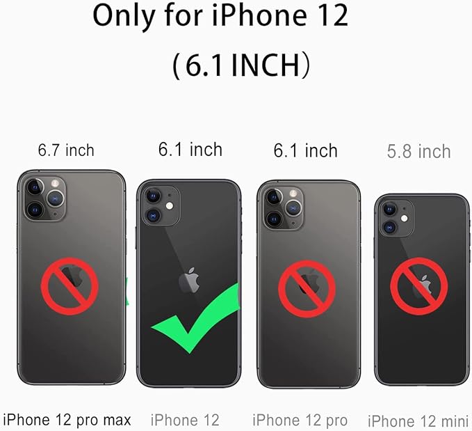 Design for iPhone 12 Waterproof Case, Full Body Shockproof & Dustproof Case with Screen Protector, Black