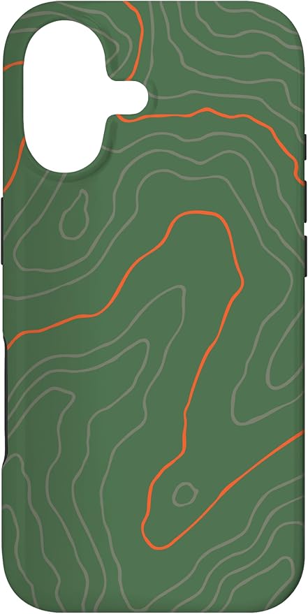 Backcountry Topo Guide Orange Lines Topographical Map Case for iPhone 17