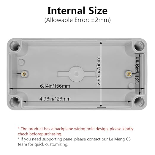LeMotech Junction Box IP67 Waterproof Dustproof ABS Plastic Project Box for Electrical Outdoor Enclosure Gray 6.3 x 3.1 x 2.2 inch (160 x 80 x 55 mm),2 Pack