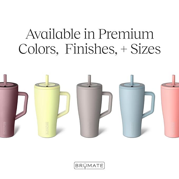 BrüMate Era 40 oz Tumbler with Handle and Straw | 100% Leakproof Insulated Water Bottle Tumbler with Lid and Flexible SoftSip Straw | Made of Stainless Steel | Cup Holder Friendly | 40oz (Rose Taupe)