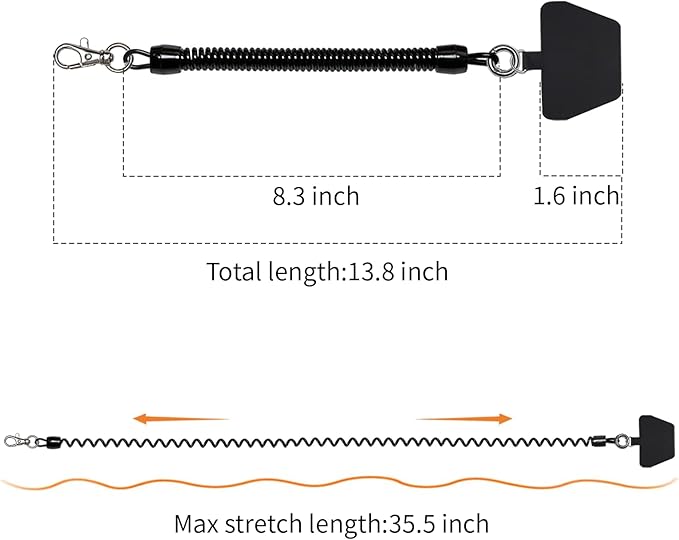 takyu Cell Phone Lanyard, 2 Pack Phone Tether with 4 Pcs Detachable Fabric Pad and Extral Carabiner Compatible with Most Smartphones in Full Coverage Case (Black Black)