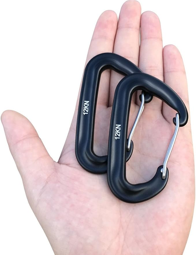 L-Rover Carabiner,12KN Lightweight Heavy Duty Carabiner Clips,Aluminium Wiregate Caribeaners for Hammocks,Camping, Key Chains, Outdoor and Gym etc,Hiking & Utility