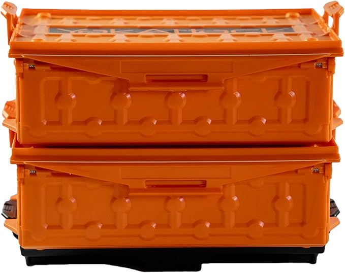 YakAttack TracPak Combo Kit – Orange | 2 Stackable Storage Boxes + Quick Release Track Base | Fits MightyMount, GearTrac & Most Kayak Tracks | Space-Saving Fishing Storage | Compact Kayaking Box