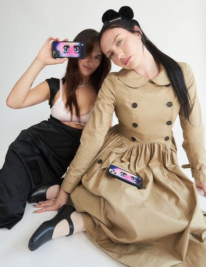Wildflower Cases - Compatible with iPhone 13 Pro | Protective Black Bumper, 6.5ft Drop Test Certified, Women Owned Small Business | Trendy Eyes Anime Cool | Collab- Sandy Liang