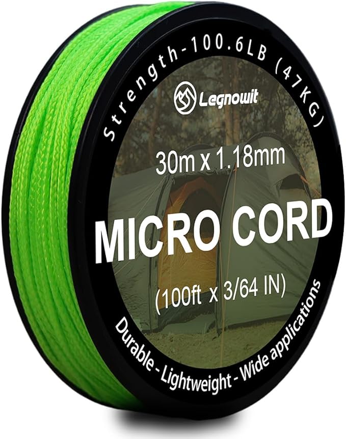 Micro Paracord, 1.18mm x 100ft Thin Mini Utility Braided Small Paracord for Crafting, DIY Project, Camping and More