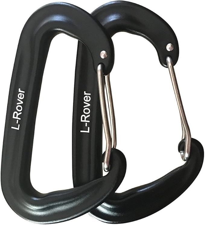 L-Rover Carabiner,12KN Lightweight Heavy Duty Carabiner Clips,Aluminium Wiregate Caribeaners for Hammocks,Camping, Key Chains, Outdoor and Gym etc,Hiking & Utility