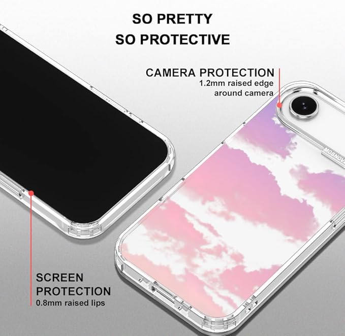 MOSNOVO for iPhone Air Case, Shockproof Military-Grade Protection 6.6ft Drop Tested, Camera Control, Clear Phone Case for iPhone 17 Air, Sunset Glow Design