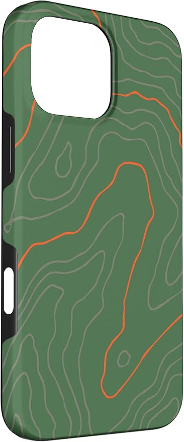 Backcountry Topo Guide Orange Lines Topographical Map Case for iPhone 16 Pro Max
