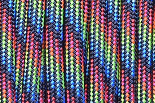 BORED? PARACORD! 550 lb Paracord – Ideal for Crafting, DIY Projects, Camping, Military & Active Outdoors – 300+ Colors – Tactical Parachute Cord Type III – Strong - Dark Stripes 50 Feet