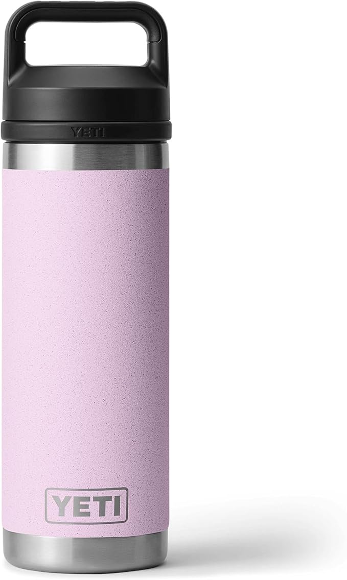 YETI Rambler 18 oz Bottle, Vacuum Insulated, Leakproof, Stainless Steel with Chug Cap, Cherry Blossom