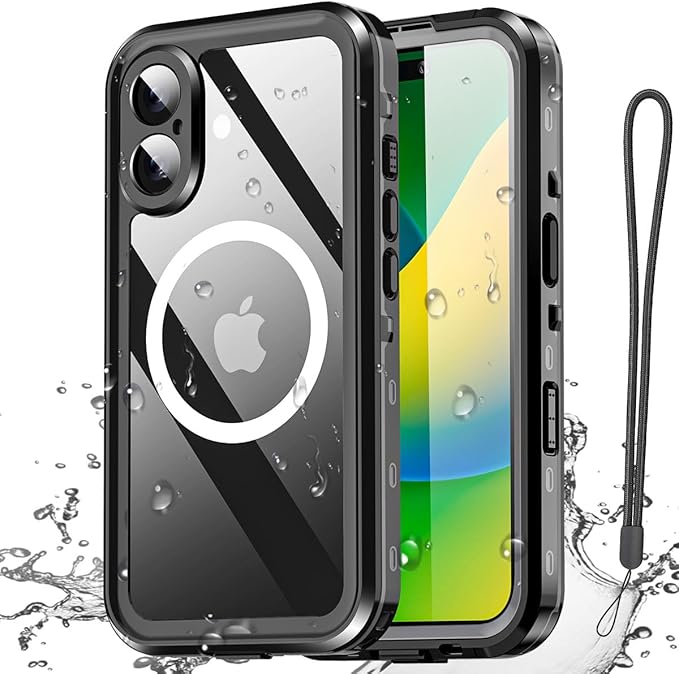 AICase Waterproof Case for iPhone 16(6.1") with MagSafe Snowproof,Dustproof and Shockproof,IP68 Certified Real 360 Full Body Protection Fully Sealed Underwater Cover for iPhone 16 2024