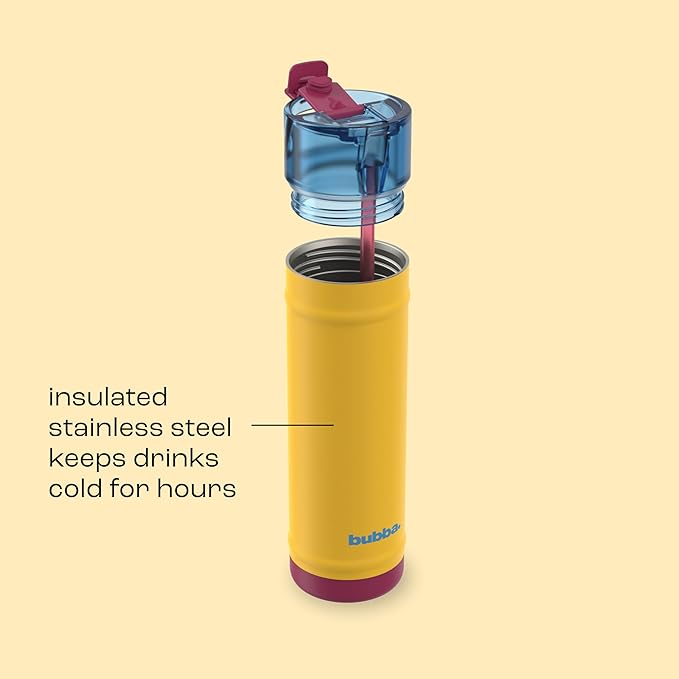 bubba 24 oz Dualsip Insulated Stainless Steel Water Bottle with Straw - Reusable, Leakproof, Lightweight, Dishwasher Safe, Lead-Free and BPA-Free, Spirit Week