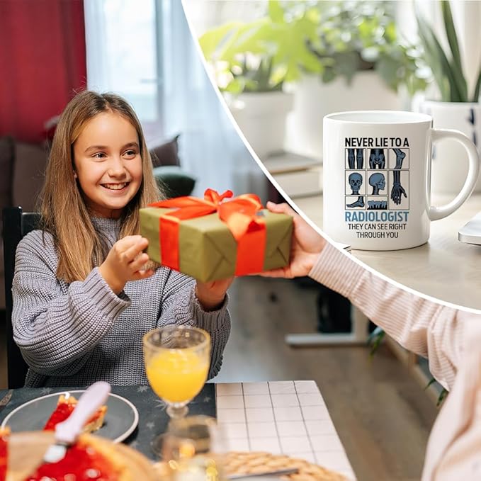 RZHV Never Lie To A Radiologist They Can See Right Through You 11 Oz Novelty Mug, Funny X-ray Tech Mug Coffee Mugs for Radiology Orthopedics X-Ray Technology, Radiologic Technology Appreciation Gifts
