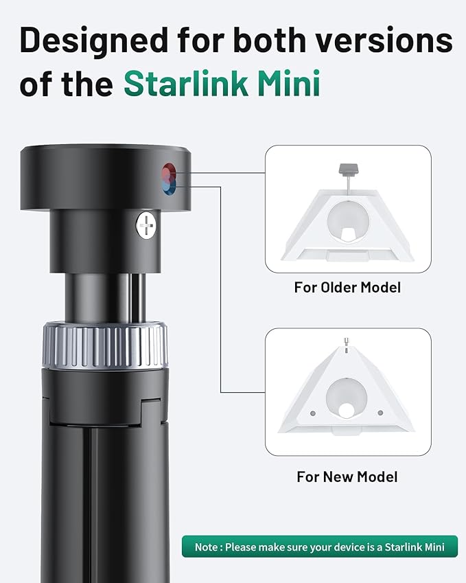 Starlink Mini Tripod, Portable Tripod Stand Mount with Aluminum Tripod Adapter, Compatible with New and Old Starlink Mini Models for Outdoor Camping and Hiking