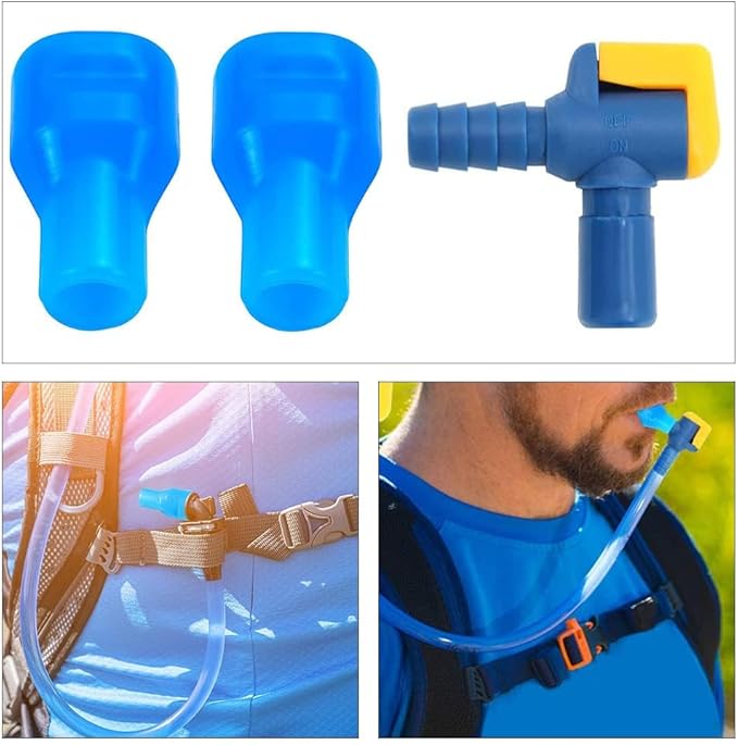 3 Piece Set Bite Valve Replacement Mouthpiece Bite Valve Tube Nozzle Replacement Replacement Bite Valve for Outdoor Backpack Hydration Bladder Reservoir