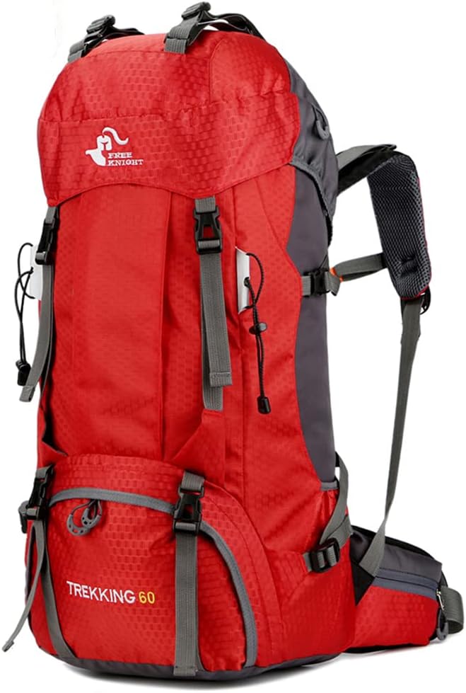 Bseash 60L Waterproof Hiking Camping Backpack with Rain Cover, Large Outdoor Sport Travel Daypack Rucksack for Climbing