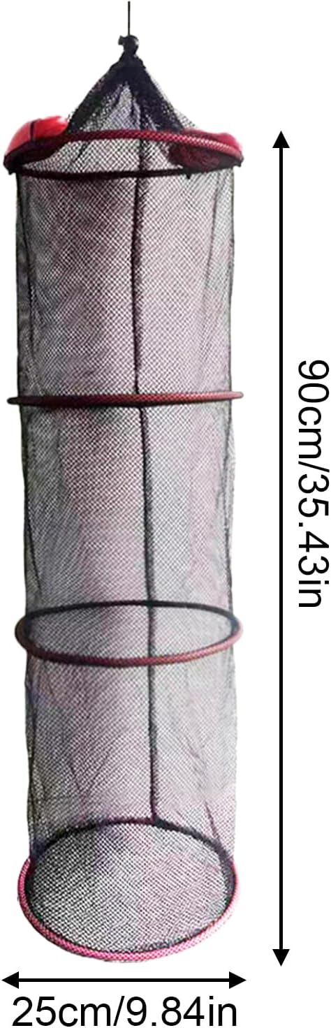 Fish Basket – 25x30cm/25x60cm/25x90cm Nylon, Portable Net Pen, Live Catch System | Perfect for Bank Fishing Activities, Boat Side Storage, Bait Preservation Needs, Outdoor Sports Gear