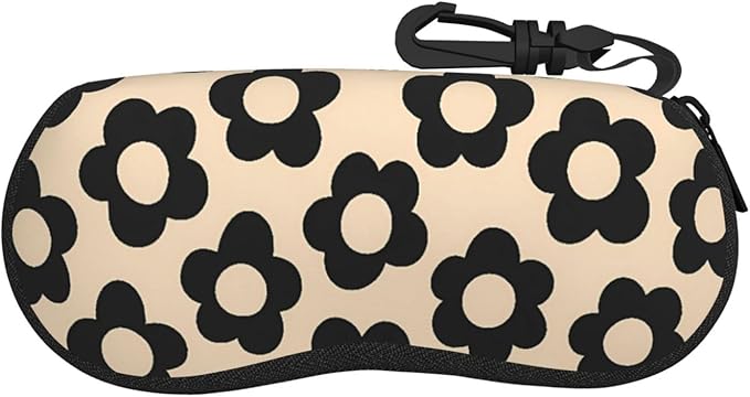 Watercolor Orca Whale Glasses Case Neoprene Portable Zipper Eyeglass Bag With Hook