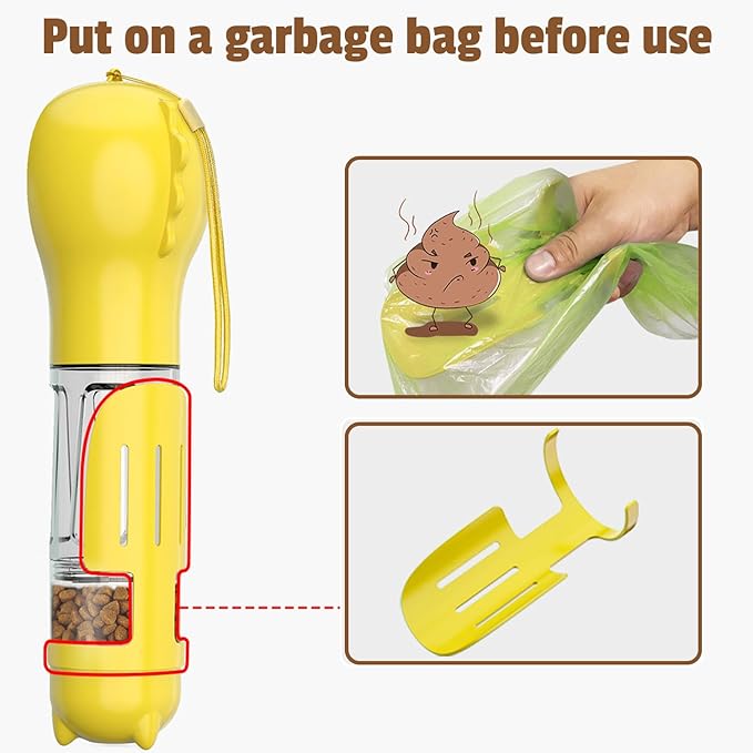 Portable Travel Water Collapsible Bowl Set Dispenser for Dog Walking Bag with Water Bottle Holder Small Size Dog 300ml