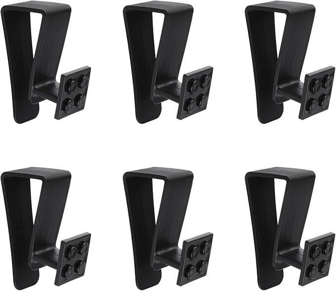 6Pcs Over Cabinet Door Hooks Plastic Over The Door Single Hook Space-Saving Hanger Extender Clips Multi-Purpose Hook for Kitchen Bathroom Bedroom(Black)