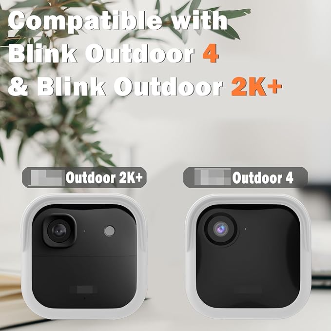 Silicone Case Cover for All-New Blink Outdoor 4 (4th Gen) - Weatherproof Protective Skin Cover with Hat Brim for All-New Blink Outdoor 4 & 2K Smart Security Camera (White, 4 Pack)