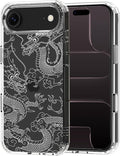 MOSNOVO for iPhone Air Case | Military Grade 6.6ft Drop Tested | Camera Control | Clear with White Dragon Design