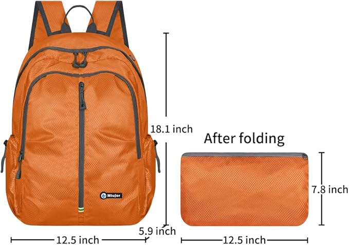Lightweight Packable Foldable Backpack, Hiking backpack,Travel Backpack (Orange)