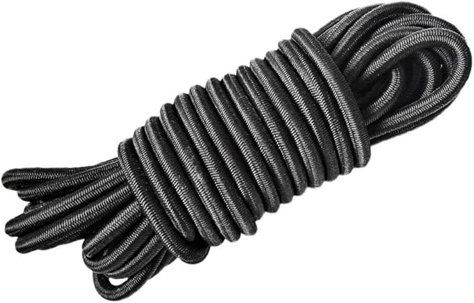 6 Pieces Heavy Duty 2 Hole Metal Cord Lock Clamp Toggle Stop Slider for Paracord, Elastic Rope, Cordage, Drawstrings + 5 Meters (16.4 FT) Shock Cord Crafting Stretch String Tie Down