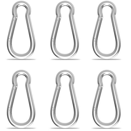 Carabiner, Heavy Duty Galvanized Steel Spring Snap Hook Carabiner Clips with 770LBS Holding Capacity, Ideal for Outdoor, Hammock, Swing and Travel (M10 4Inch, 6PCS)