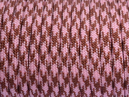 7 Strand Core 550lb Paracord Parachute Cord Lanyard Mil Spec Type III-100ft (Pink+Brown Camo(79#))