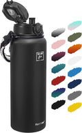 Fanhaw 40 oz Insulated Stainless Steel Water Bottle with Chug Lid, Leakproof & Sweat-Free Extra-Large Metal Bottle for Outdoor, Hiking & Gym (Black)