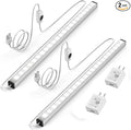 ASOKO Under Cabinet Led Lighting, 12 Inch Light Strip Bar,Daylight White 5000K Dimmable Plug in USB Light, Small Thin Led Under Counter Lighting for Kitchen/Room/Shelf/Desk/Display Case -2Pack