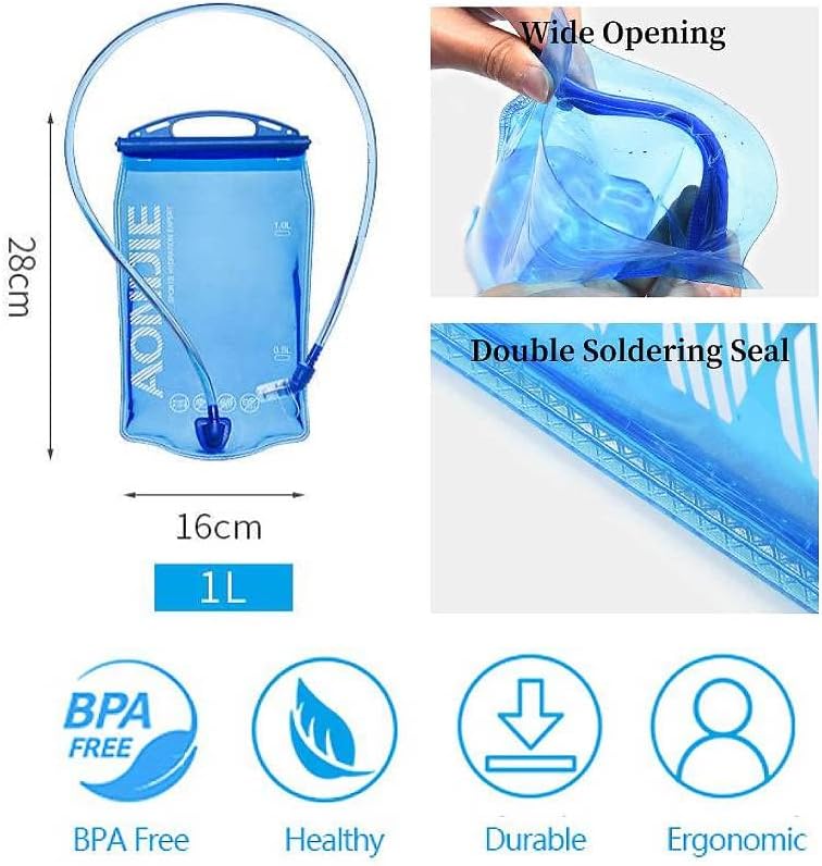 AONIJIE Leakproof Hydration Bladder Water Reservoir, 1L /1.5L/ 2L / 3L Hydration Reservoir, Big Opening, BPA Free for Outdoor Hiking Cycling Running Climbing Trave